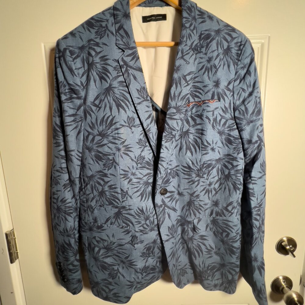 Selected Homme Unlined Palm Print Blazer Men's 40R